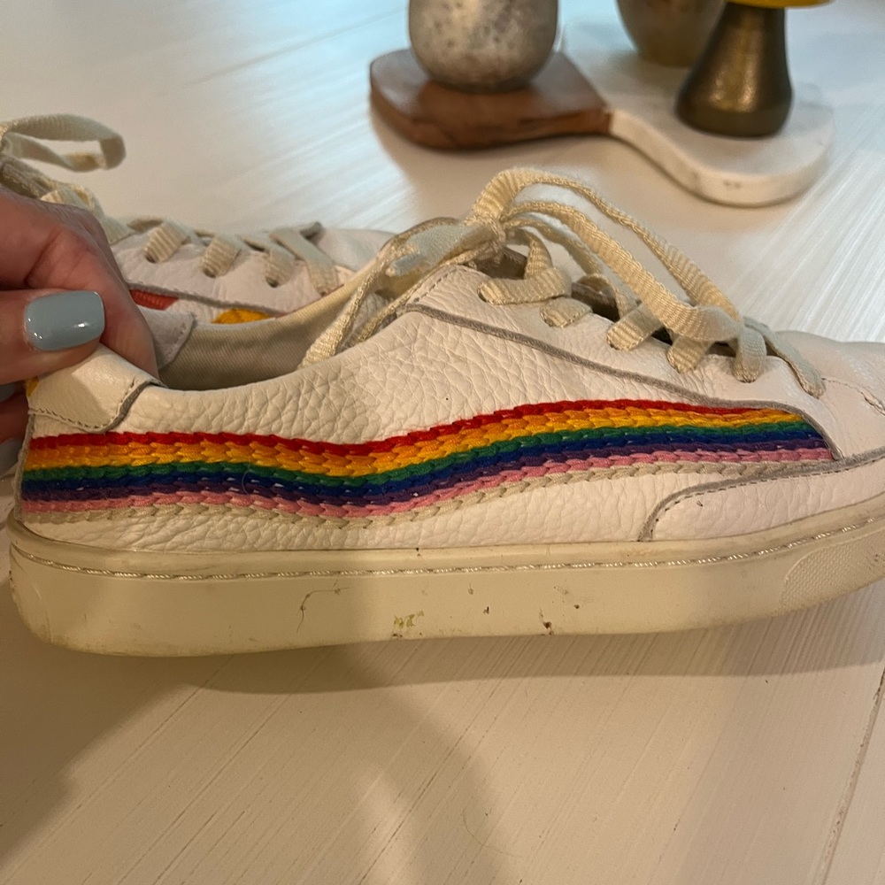 Rainbow Wave Sneaker in White
Soludos